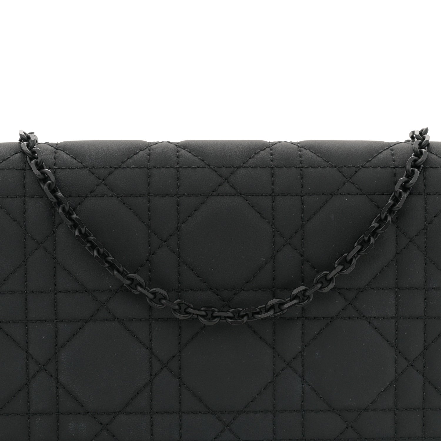 Christian Dior Ultra Matte Calfskin Cannage Lady Dior Clutch Black 8 of 13