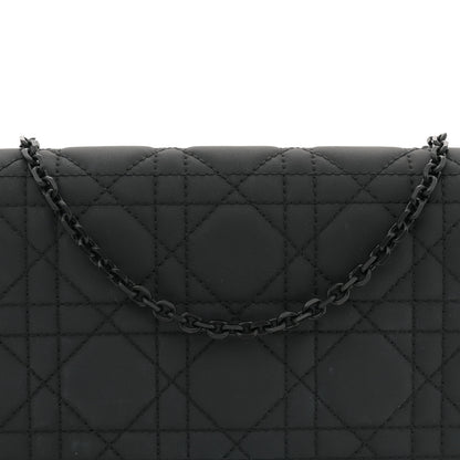 Christian Dior Ultra Matte Calfskin Cannage Lady Dior Clutch Black 8 of 13