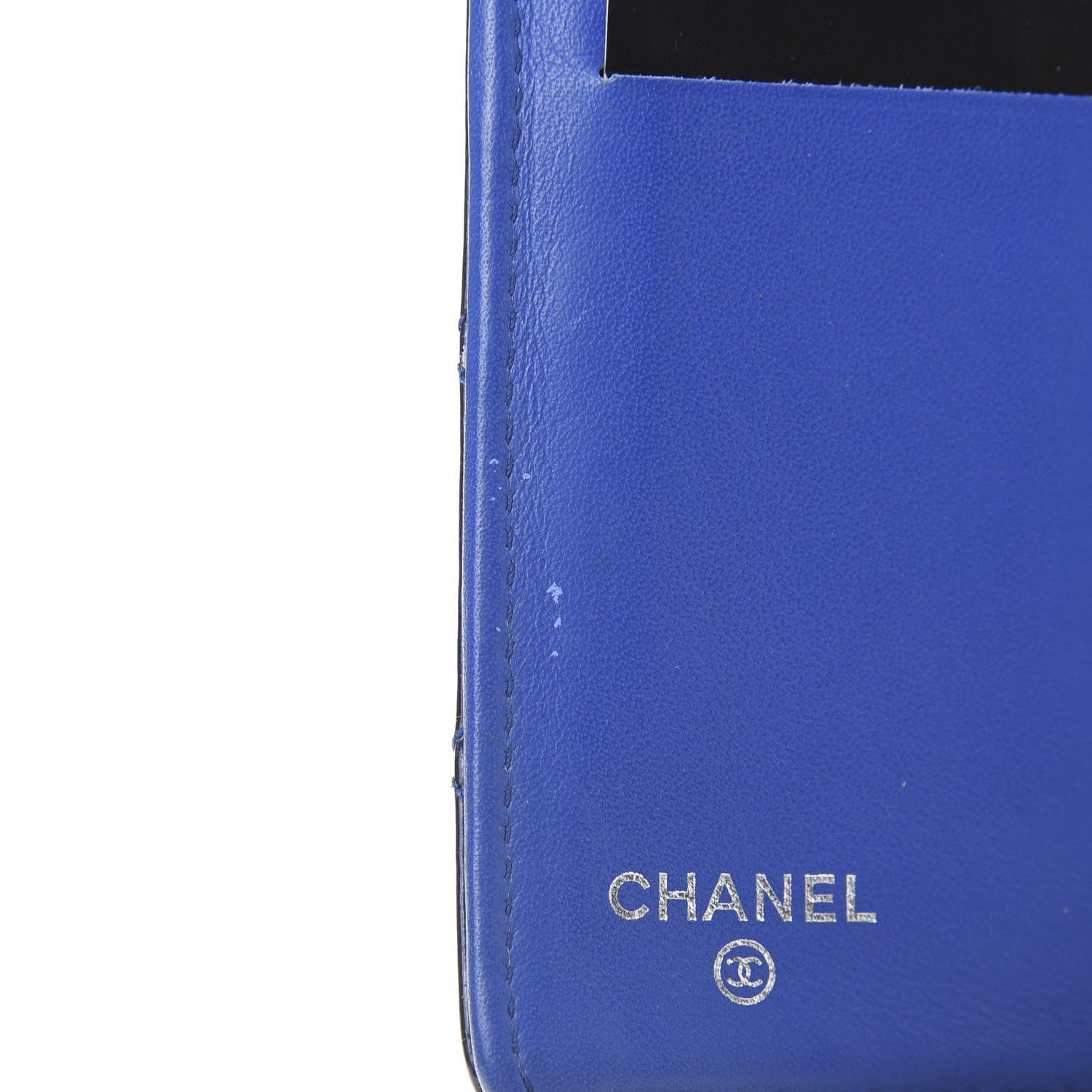 Chanel Patent Calfskin Quilted Yen Wallet Blue 11 of 11