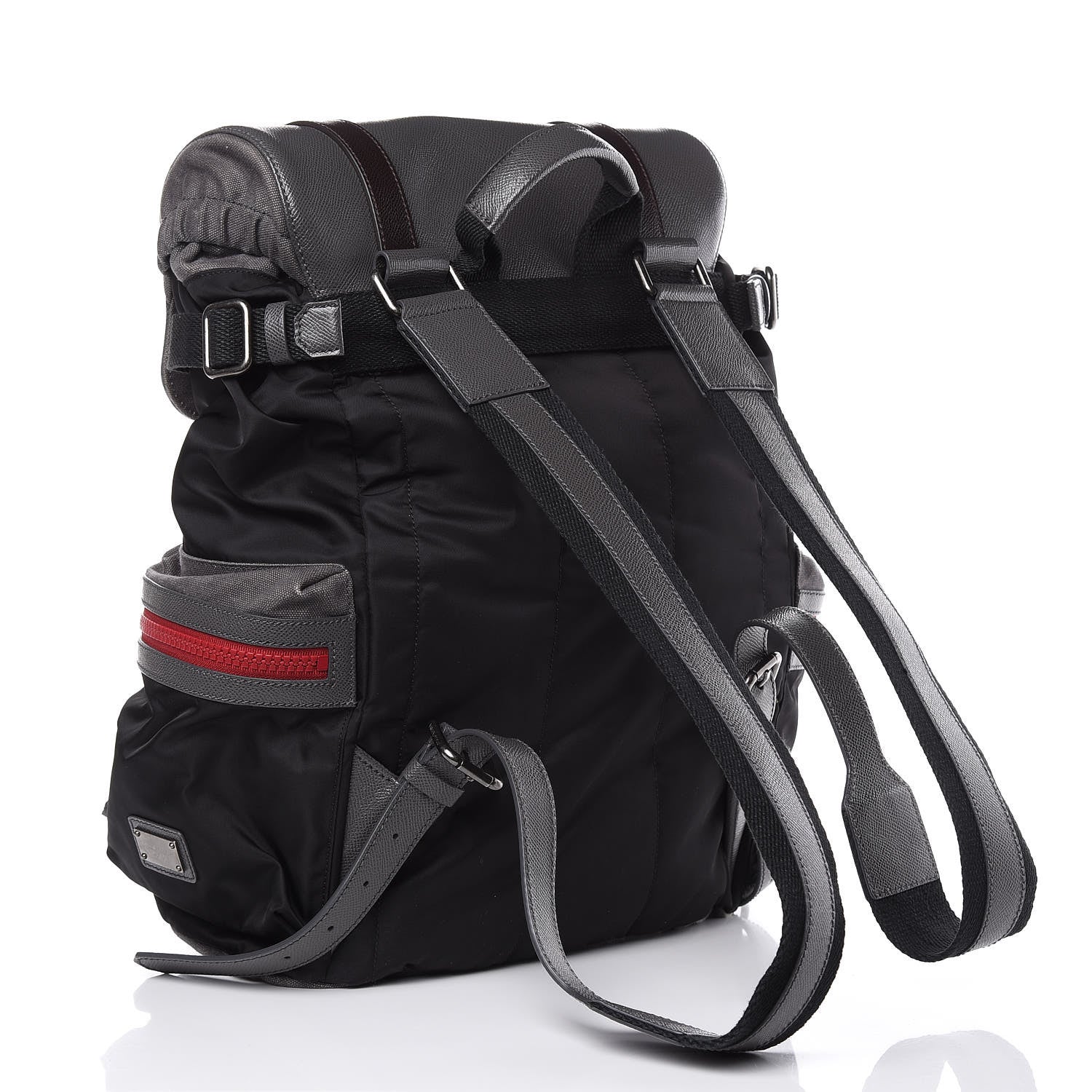 Dolce & Gabbana Nylon Cotton Canvas Dauphine Zaino Backpack Nero Anthracite 3 of 10