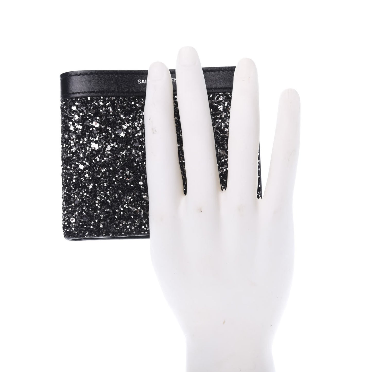 Calfskin Sequin Bifold Wallet Gunmetal