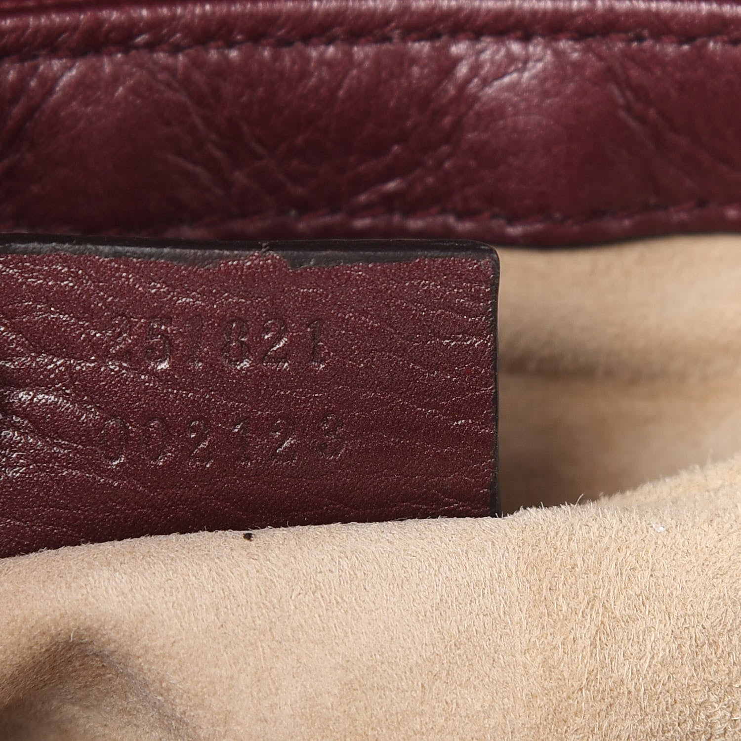 Gucci Metallic Pebbled Calfskin Small 1973 Chain Shoulder Bag Classic Burgundy 7 of 10