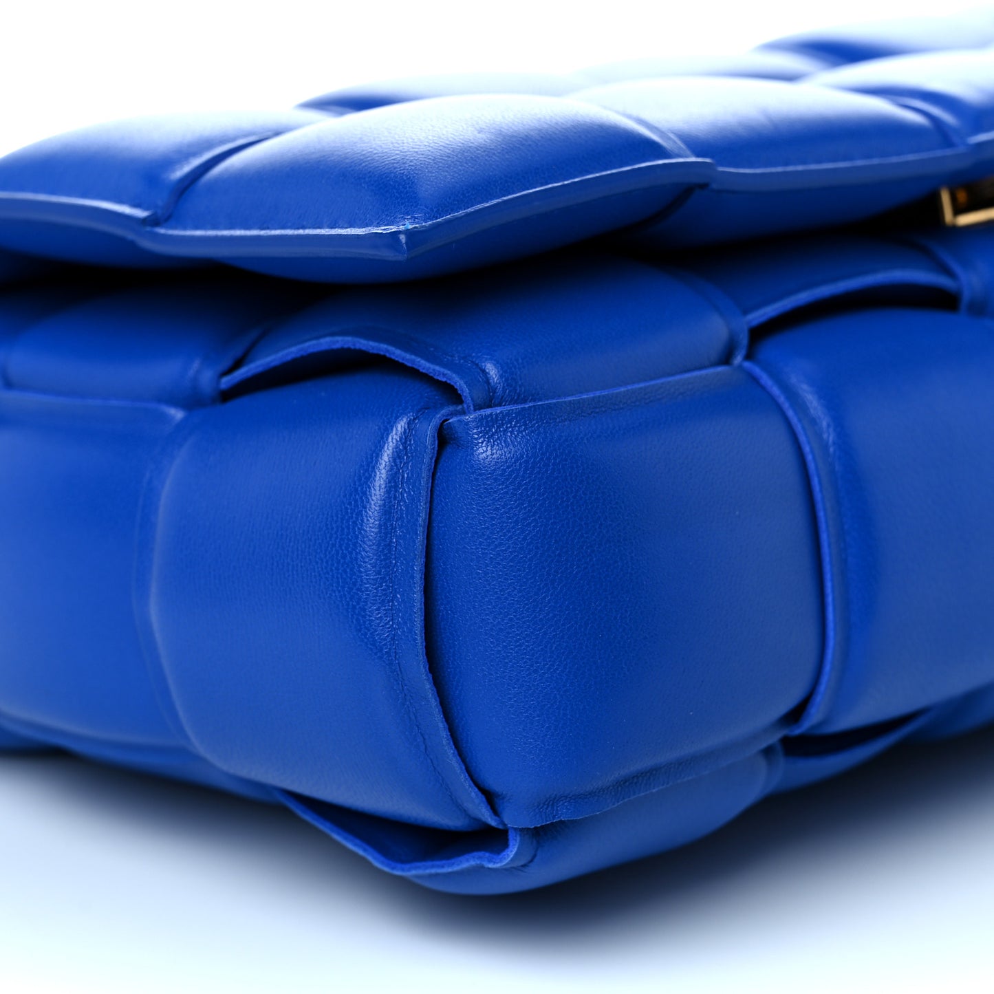 Lambskin Maxi Intreccio Padded Chain Cassette Crossbody Bag Cobalt