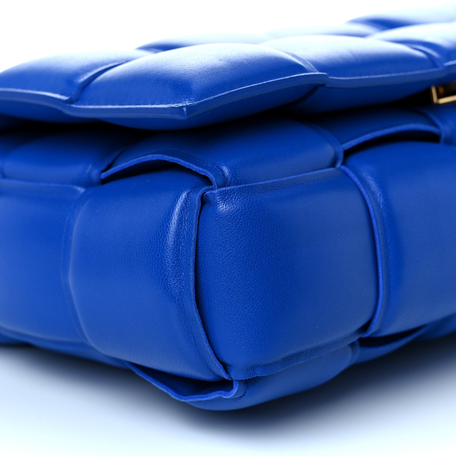 Bottega Veneta Lambskin Maxi Intreccio Padded Chain Cassette Crossbody Bag Cobalt 7 of 8