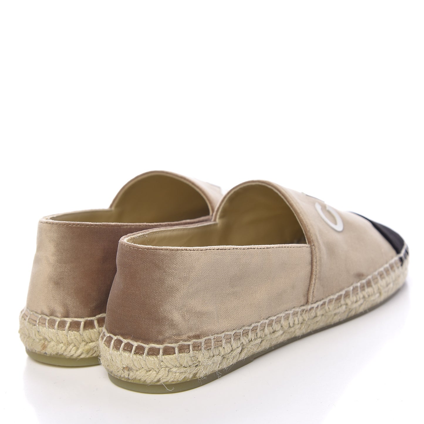 Velvet Logo Espadrilles 36 Beige Black