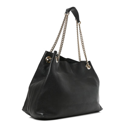 Gucci Pebbled Calfskin Medium Soho Chain Shoulder Bag Black 3 of 11
