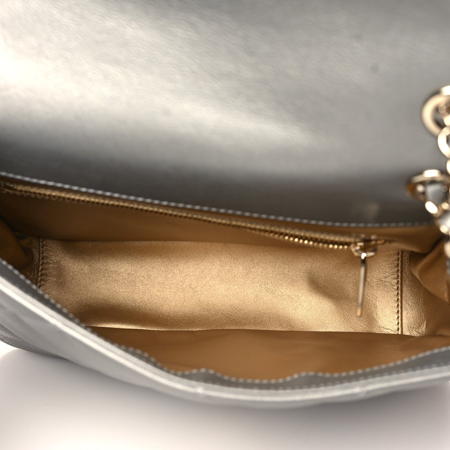 Chanel Metallic Lambskin Quilted Timeless CC Flap Silver 4 of 9