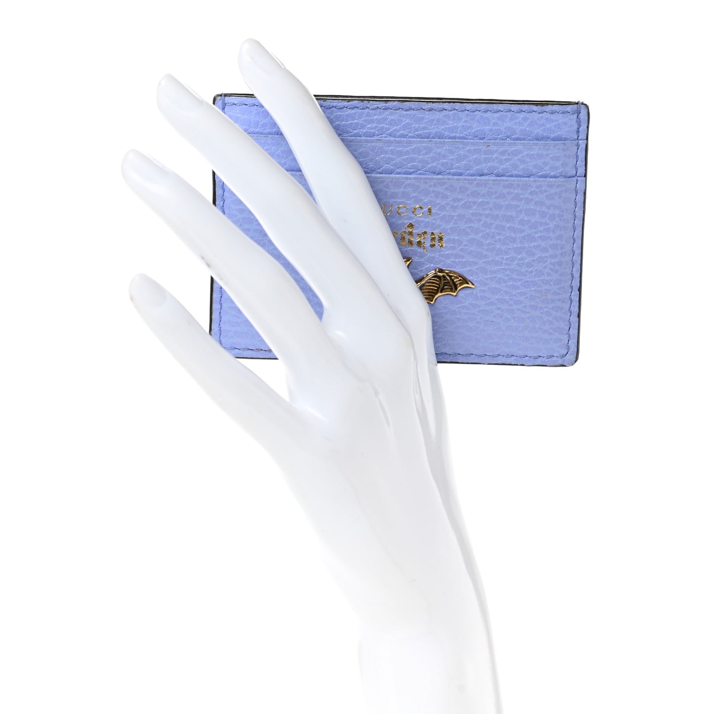 Calfskin Garden Bat Card Holder Periwinkle