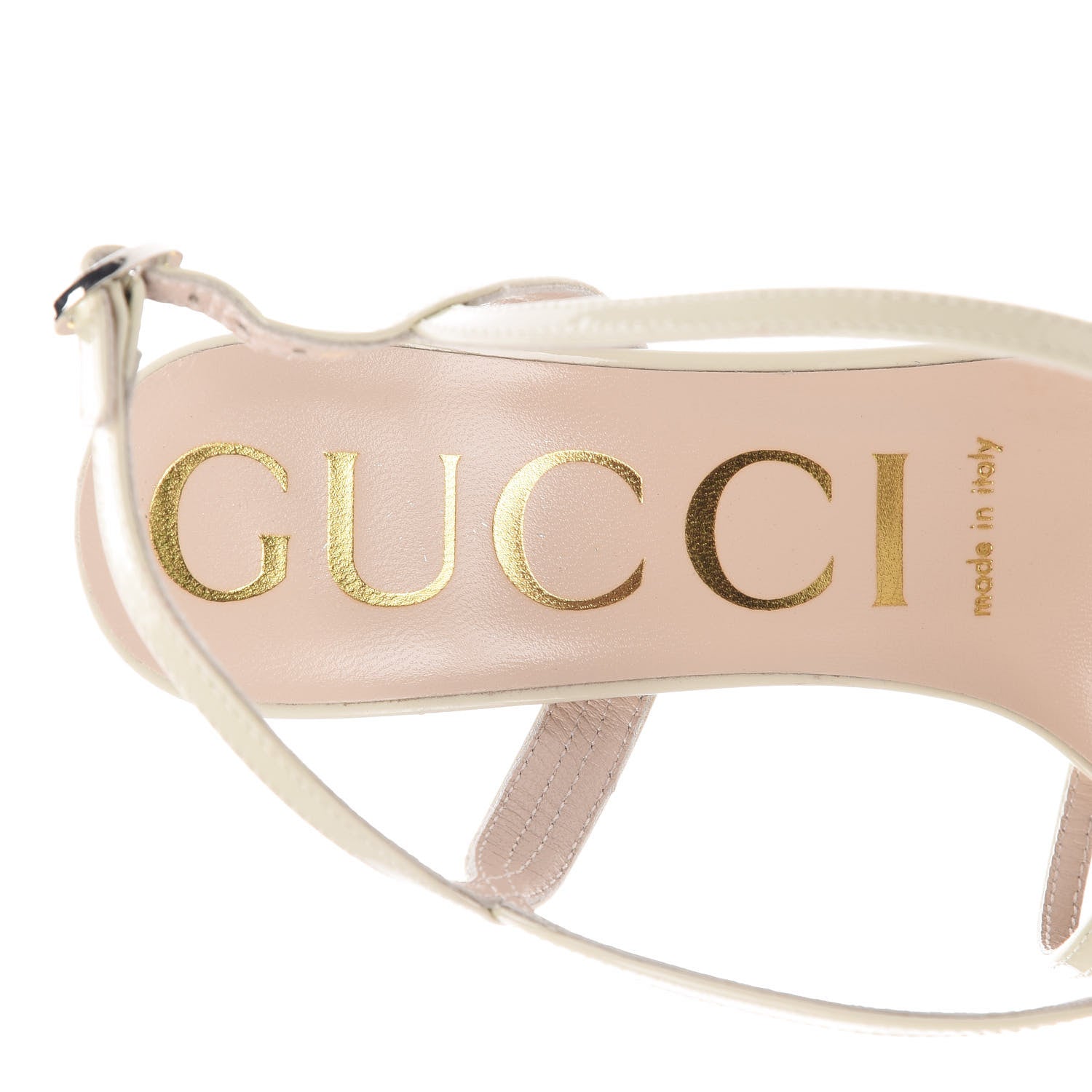 Gucci Vernice Crystal Sandals 36 Vintage White 6 of 9