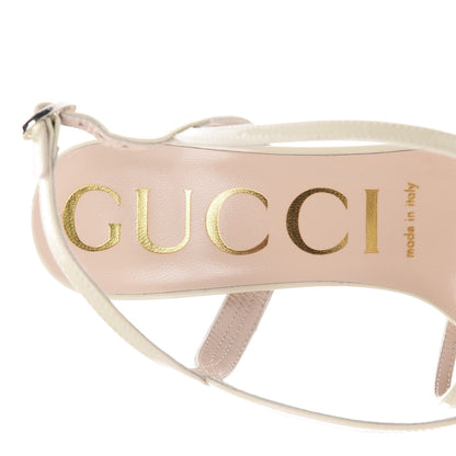 Gucci Vernice Crystal Sandals 36 Vintage White 6 of 9