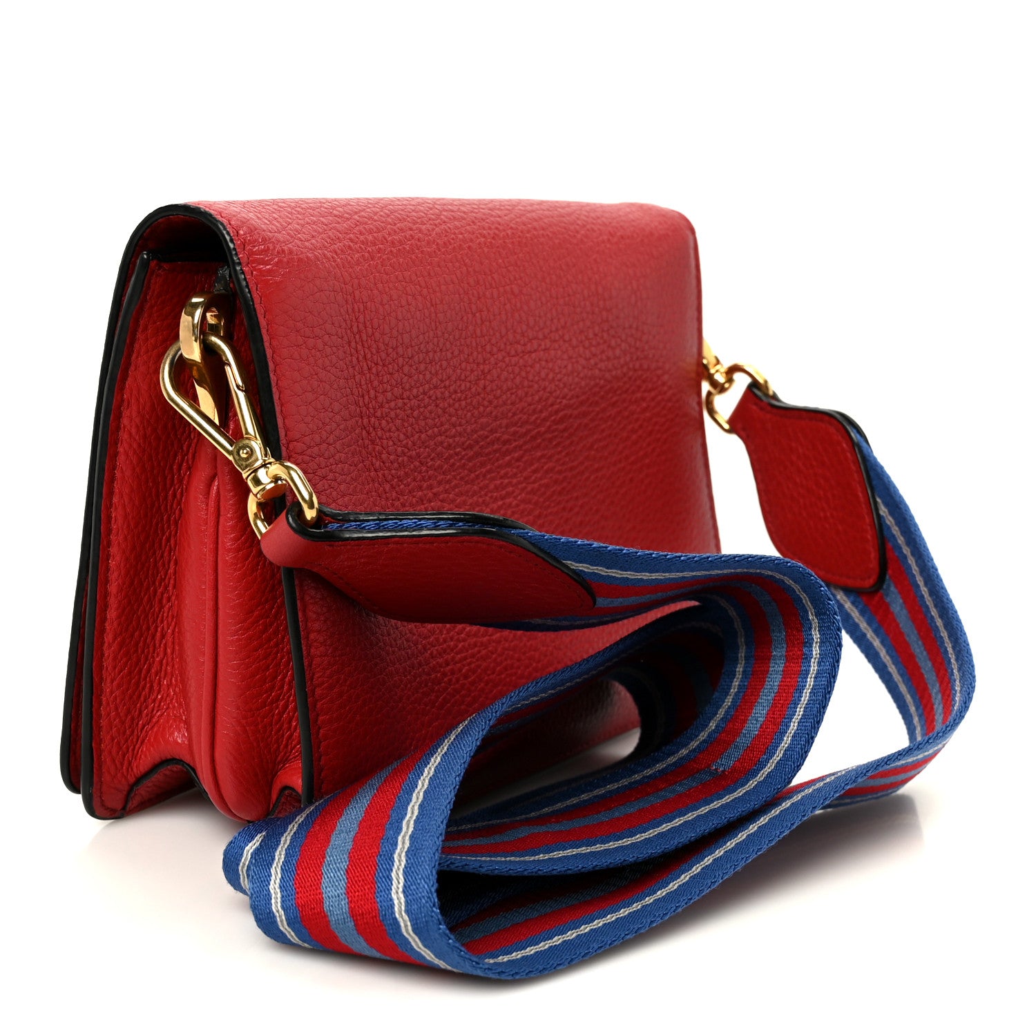Prada Vitello Daino Flap Crossbody Rosso 3 of 10