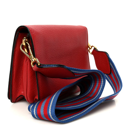 Prada Vitello Daino Flap Crossbody Rosso 3 of 10