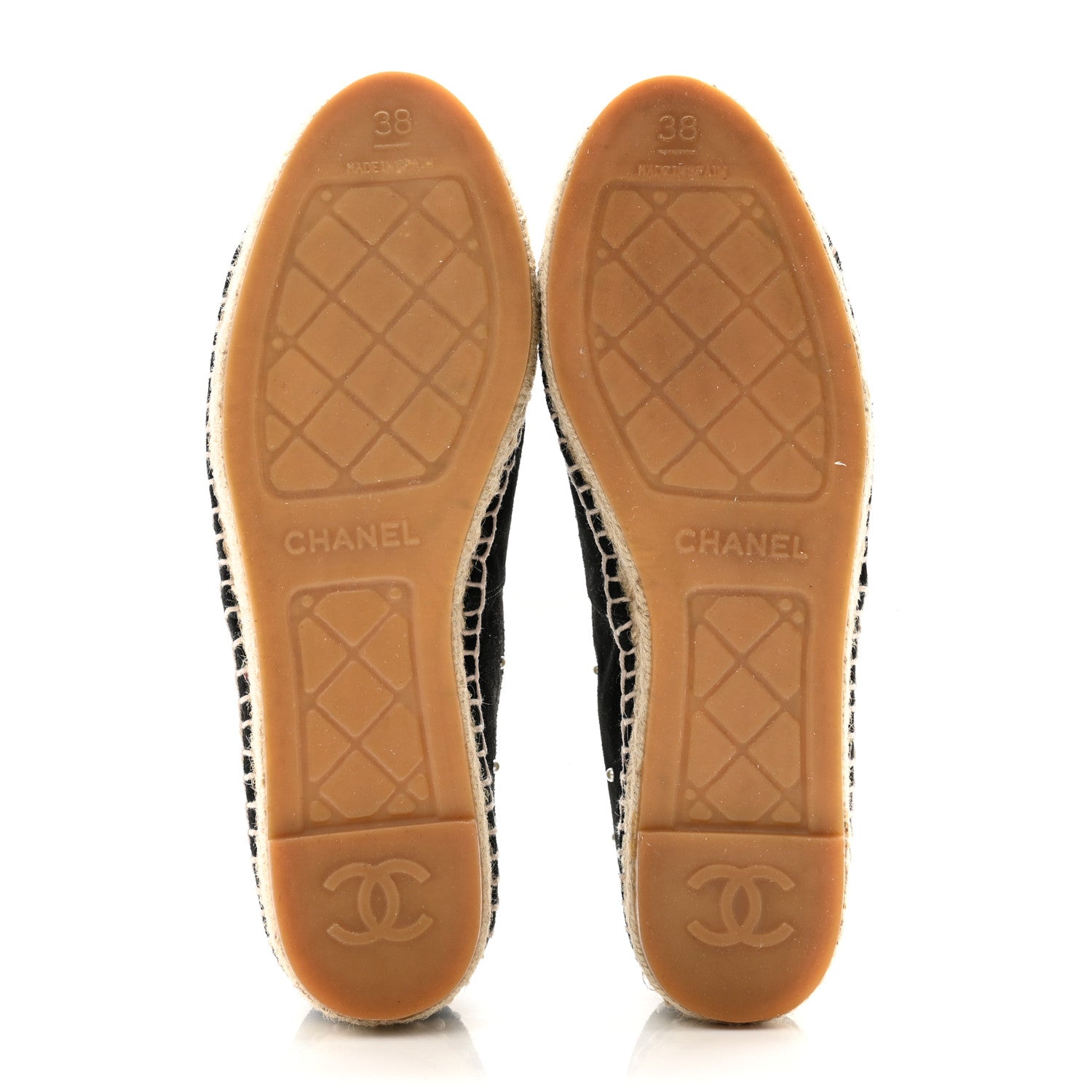 Chanel Suede Pearl CC Espadrilles 38 Black 6 of 10
