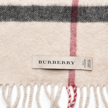 Burberry Cashmere House Check Fringe Scarf Beige 4 of 4