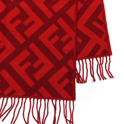 Fendi Wool Cashmere FF Scarf Red 3 of 4