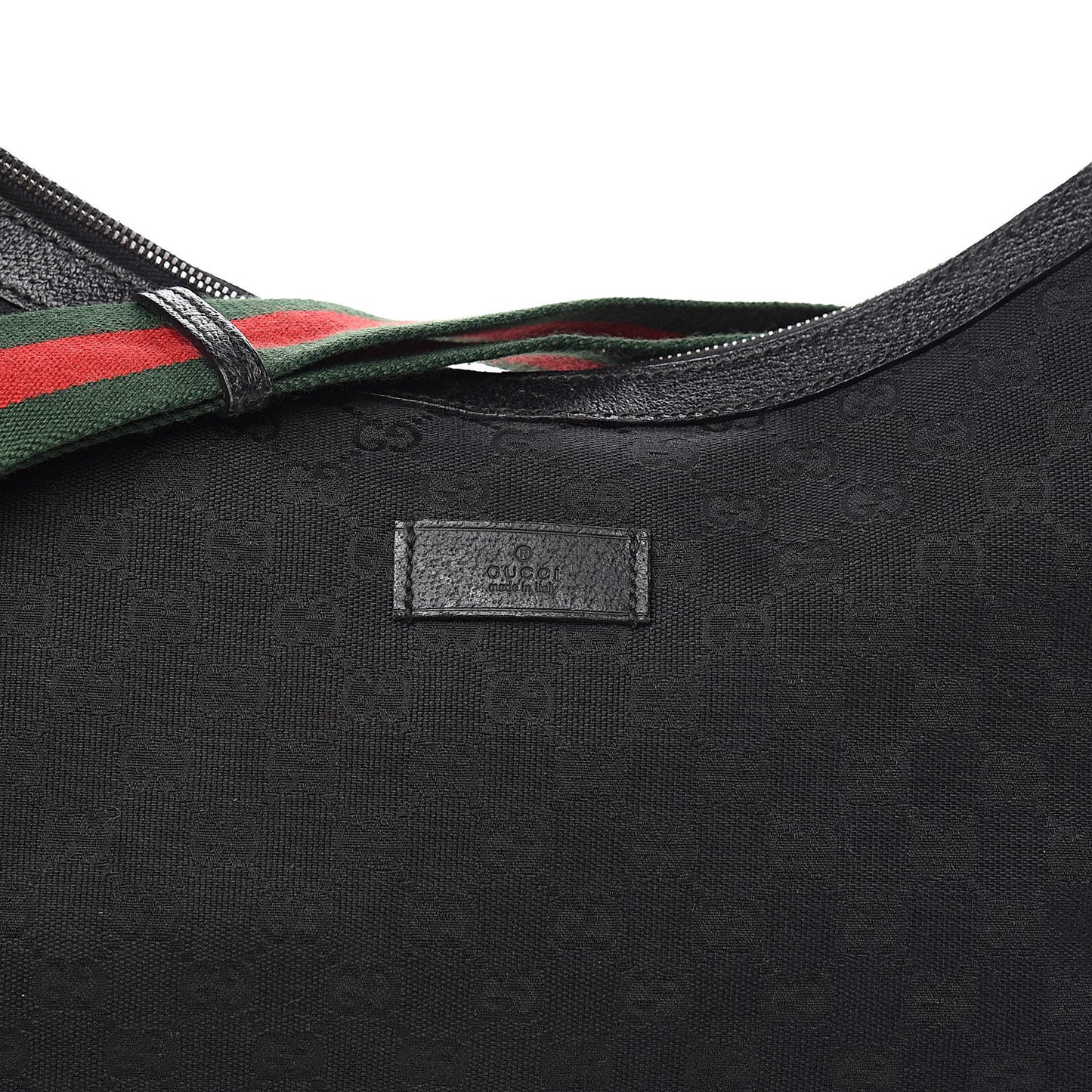 Monogram Web Medium Half Moon Hobo Black