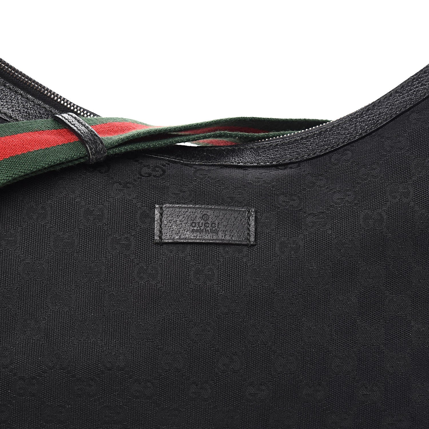 Gucci Monogram Web Medium Half Moon Hobo Black 13 of 13