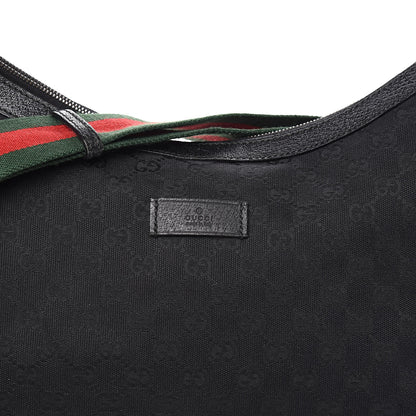Gucci Monogram Web Medium Half Moon Hobo Black 13 of 13