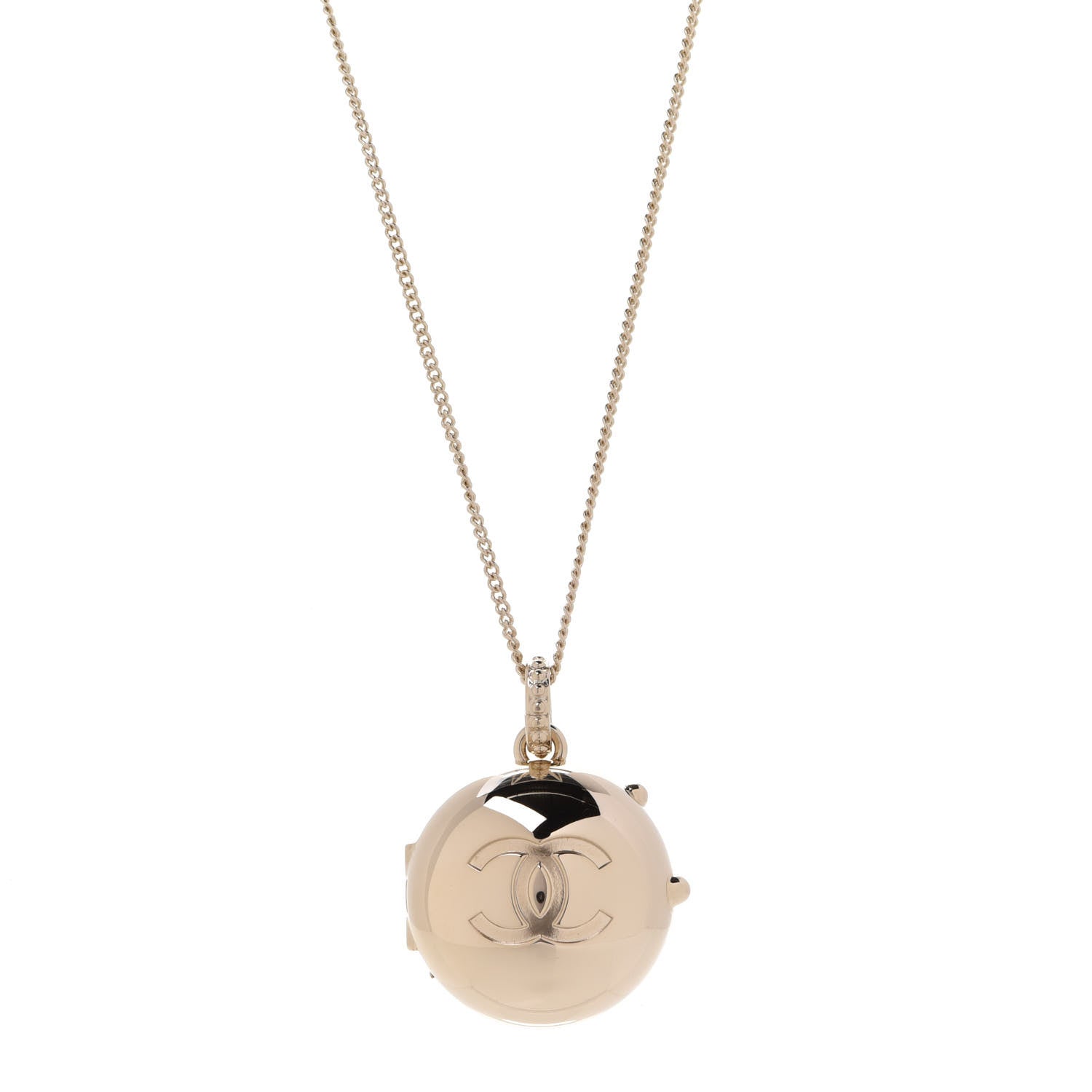 Chanel Metal CC Locket Necklace Gold 1 of 7