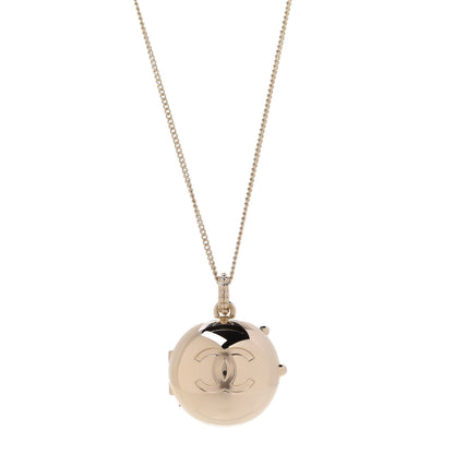 Chanel Metal CC Locket Necklace Gold 1 of 7
