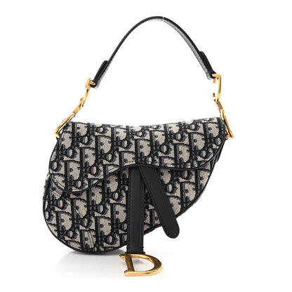 Christian Dior Oblique Mini Saddle Bag Blue 1 of 10