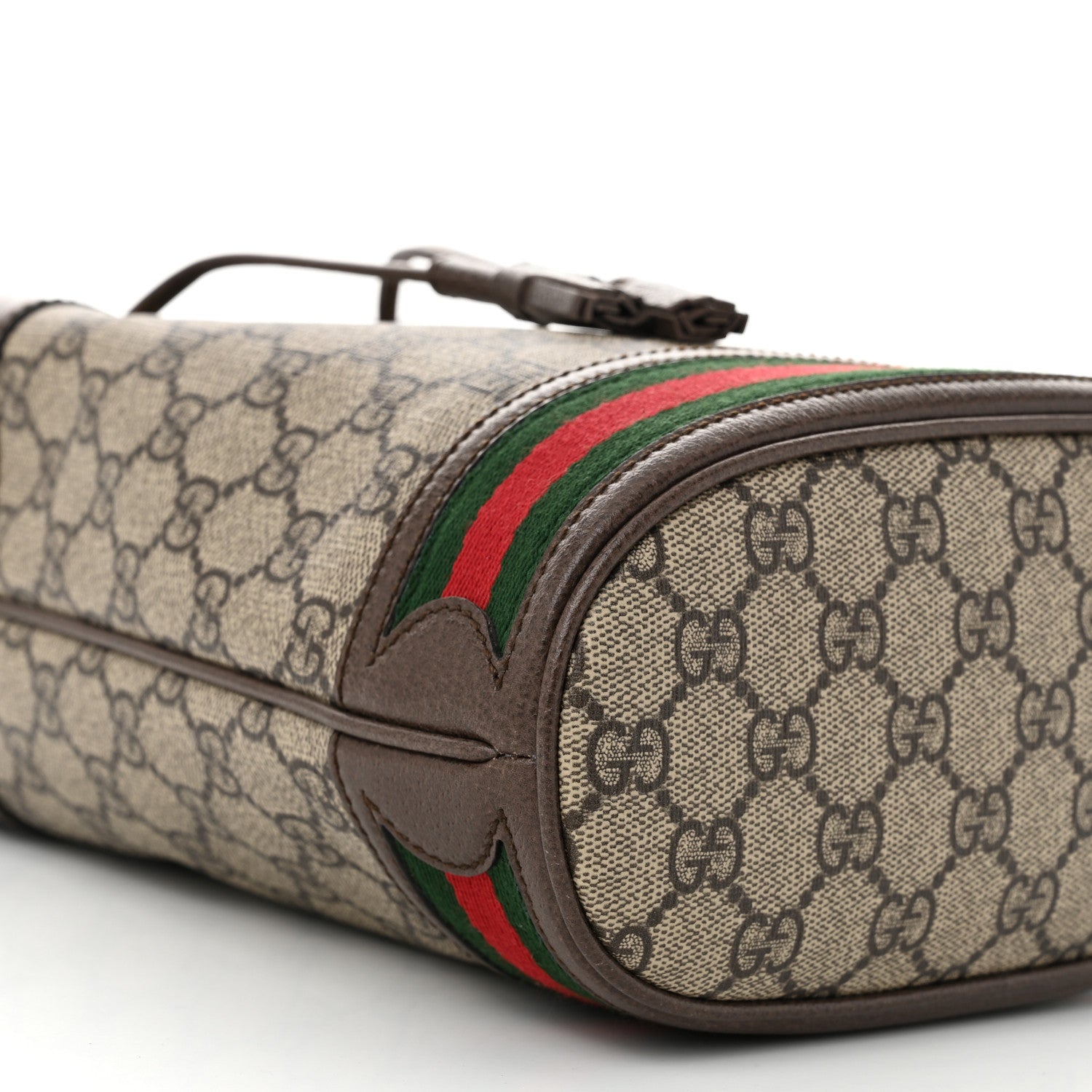 Gucci GG Supreme Monogram Web Small Ophidia Bucket Bag Brown 9 of 10