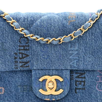 Chanel Denim Quilted Mini Denim Mood Rectangular Flap Blue Multicolor 8 of 11