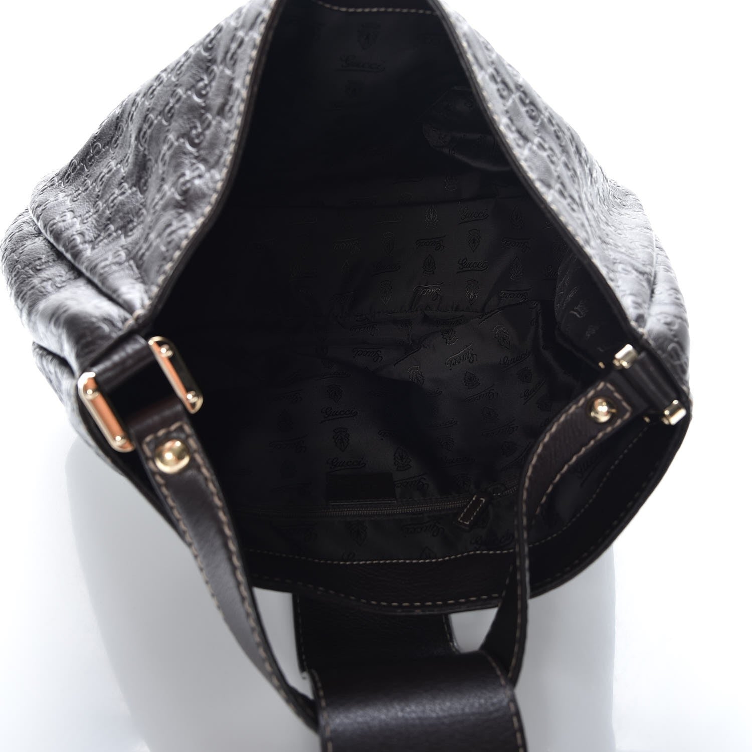 Gucci Guccissima Large New Ladies Web Hobo Dark Brown 5 of 7
