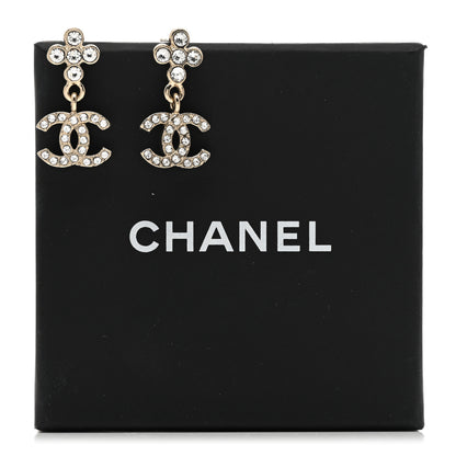 Chanel Crystal CC Cross Drop Earrings Gold 4 of 4