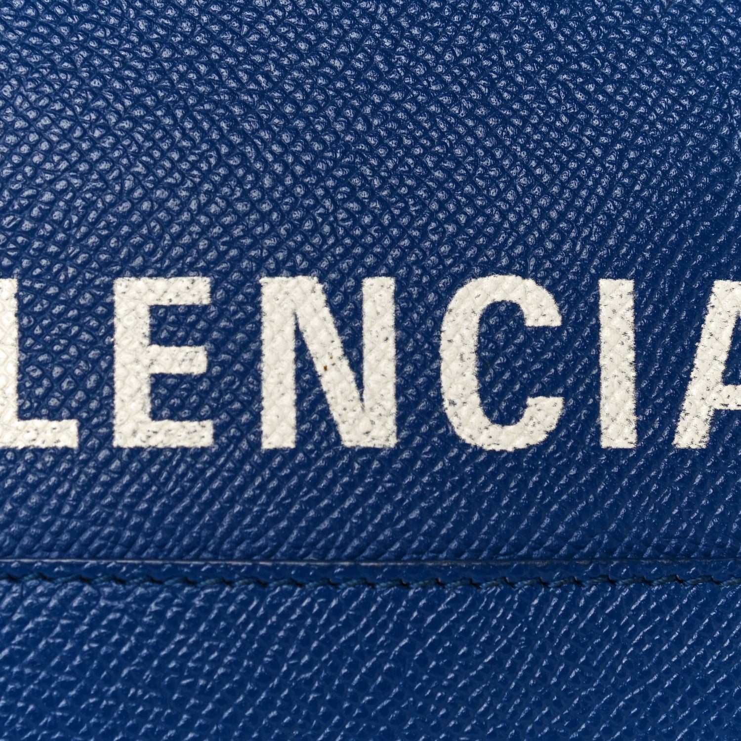 Balenciaga Signature Grained Calfskin Logo XXS Ville Top Handle Bag Bleu Roi White 17 of 20