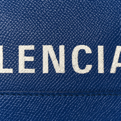 Balenciaga Signature Grained Calfskin Logo XXS Ville Top Handle Bag Bleu Roi White 17 of 20