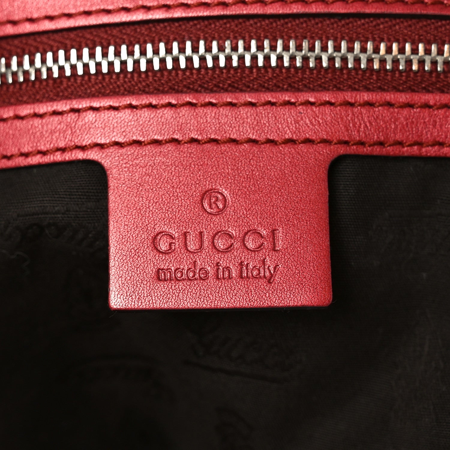 バッグ GUCCI Gucci Metallic Guccissima Medium Bamboo Bar Tote Red 1842946