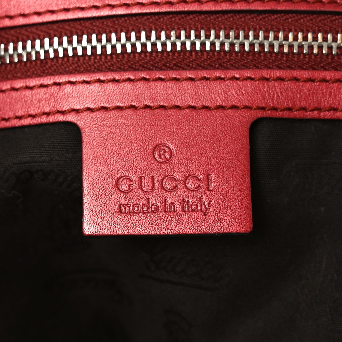 Metallic Guccissima Medium Bamboo Bar Tote Red