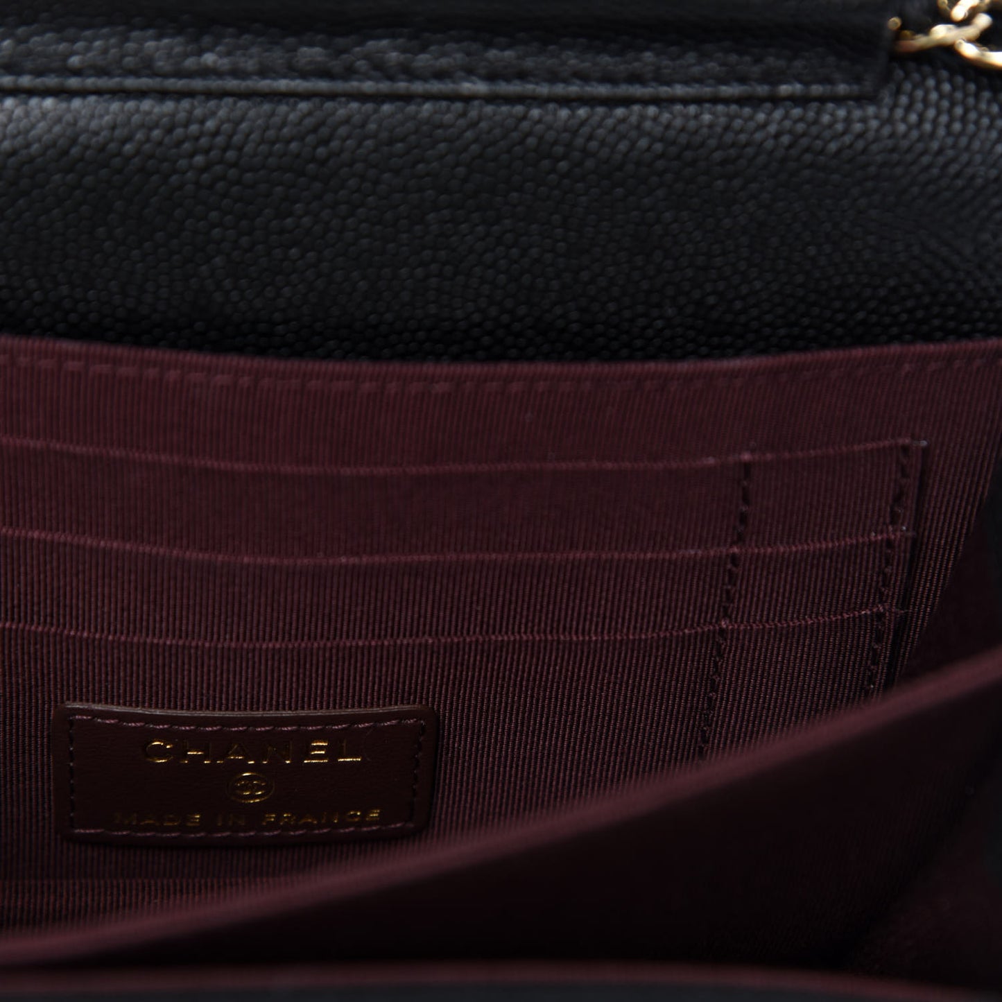 Caviar Quilted Mini Wallet On Chain WOC Black