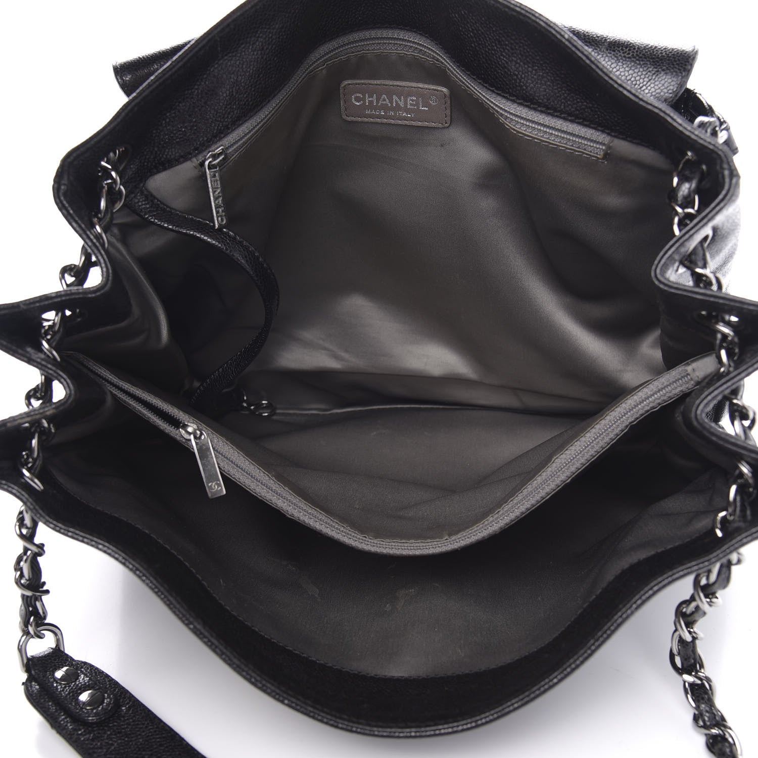 Chanel Glazed Caviar Pocket In The City Tote Black 5 of 15