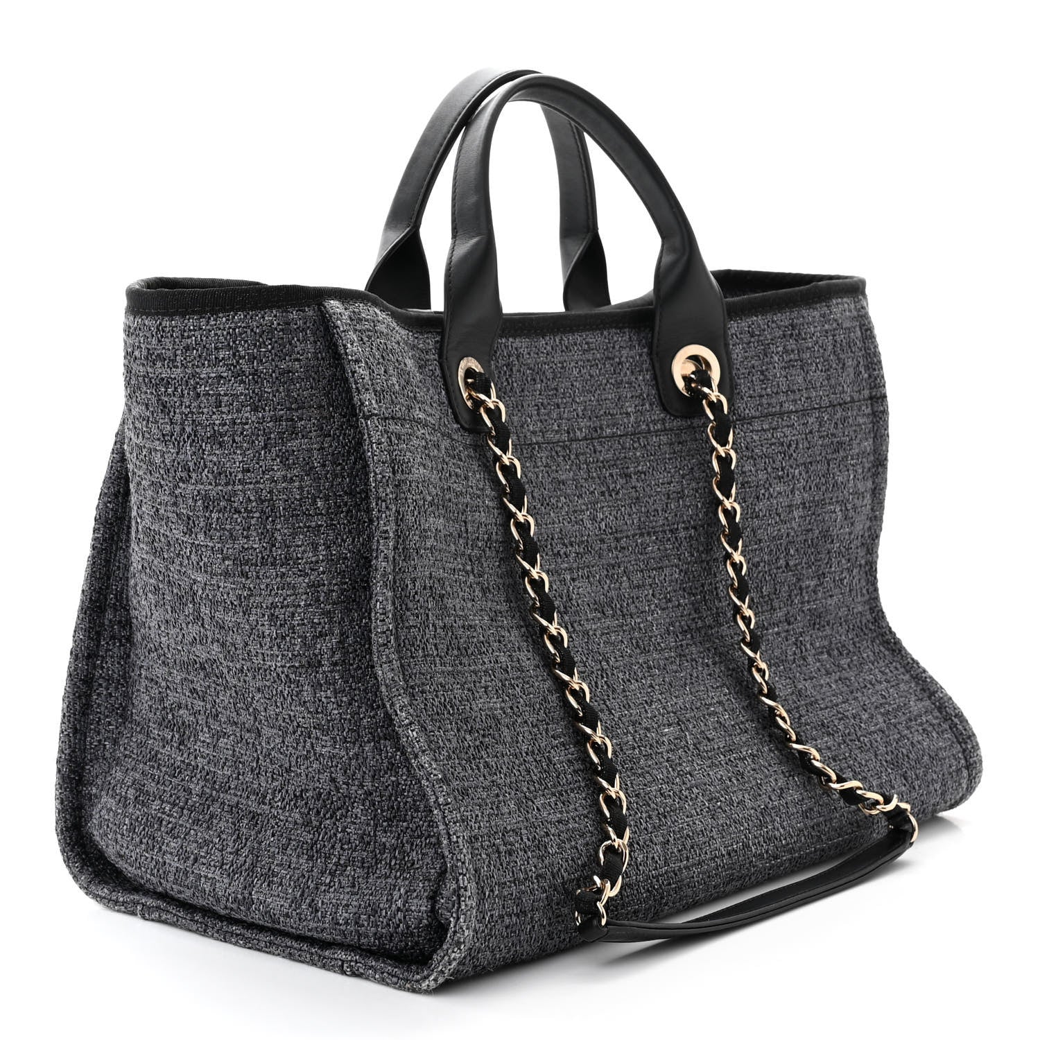 Chanel Lurex Boucle Medium Deauville Tote Black 3 of 10