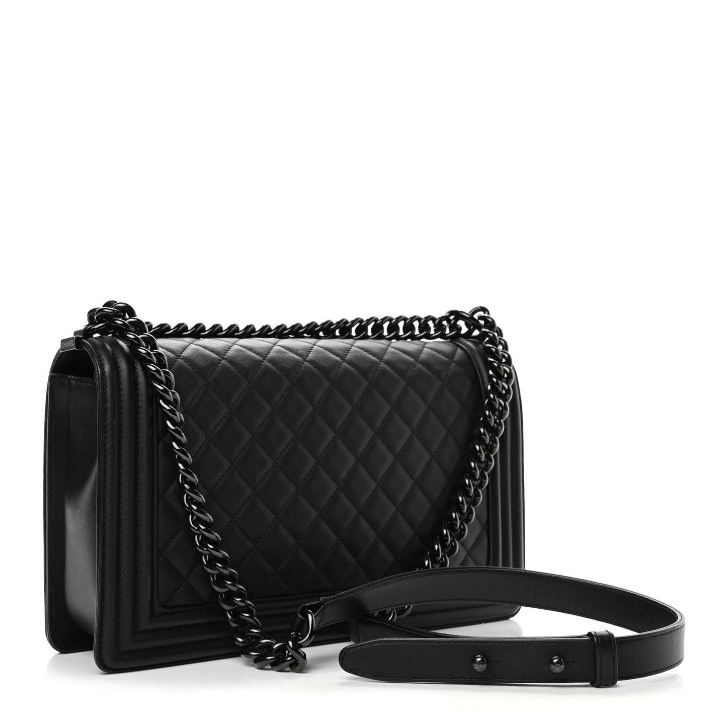 Calfskin Quilted New Medium Boy Flap So Black