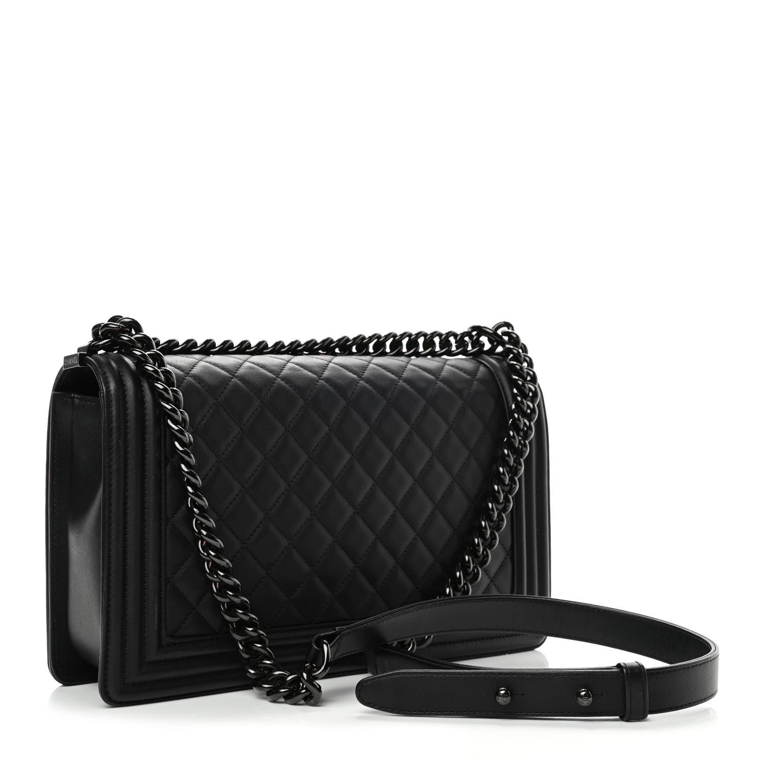 Chanel Calfskin Quilted New Medium Boy Flap So Black 2 of 4