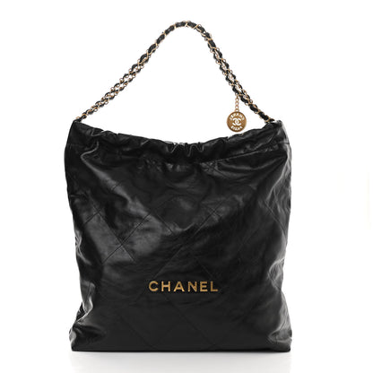 Chanel Shiny Calfskin Quilted Large Chanel 22 Black 3 of 11