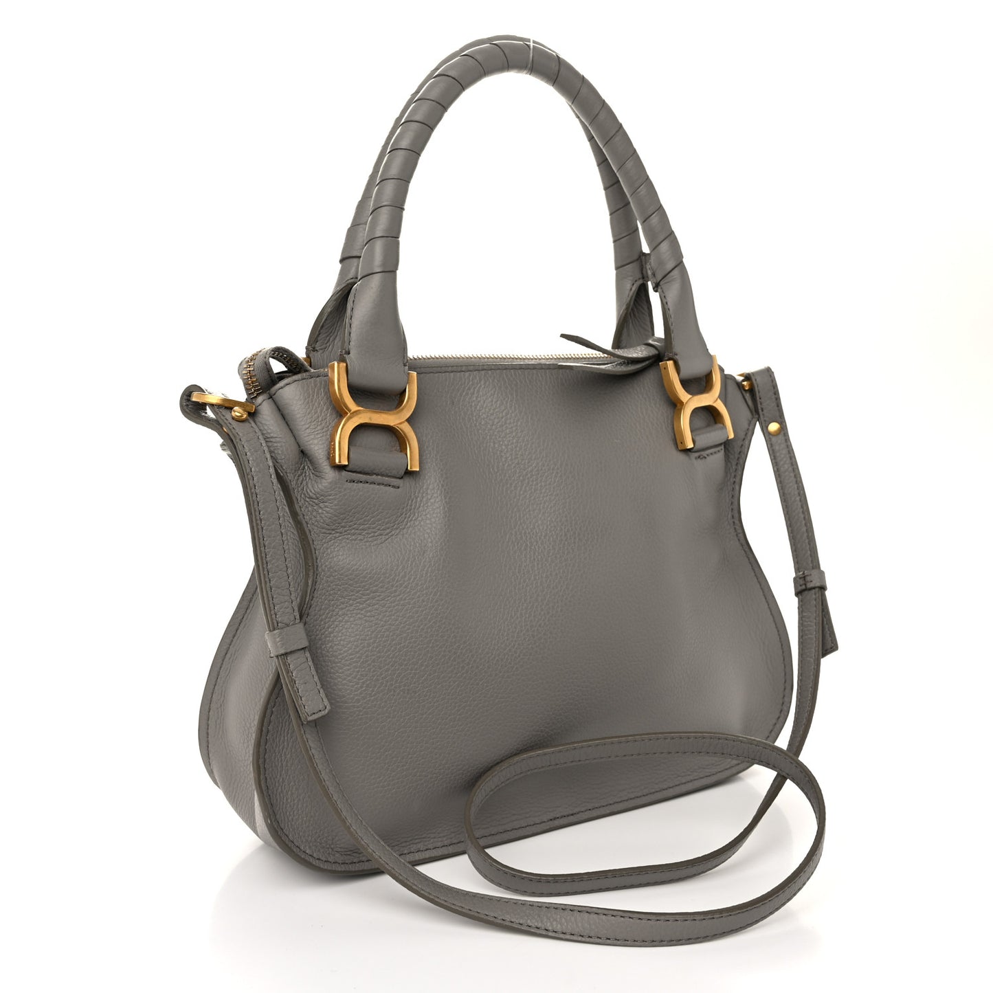 Calfskin Small Marcie Satchel Cashmere Grey