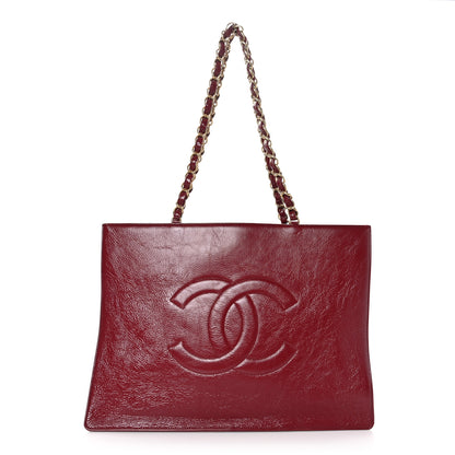 Chanel Shiny Aged Calfskin Shopping Bag Red 1 of 9