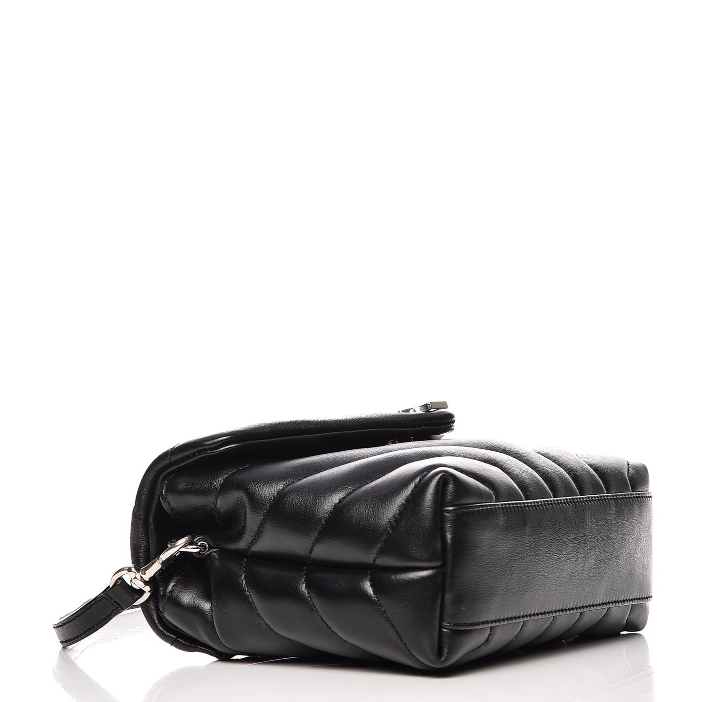 Calfskin Y Quilted Monogram Toy Loulou Crossbody Bag Black