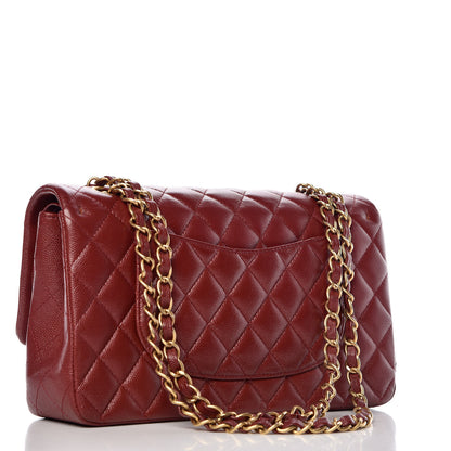 Chanel Iridescent Caviar Quilted Medium Double Flap Burgundy 3 of 10