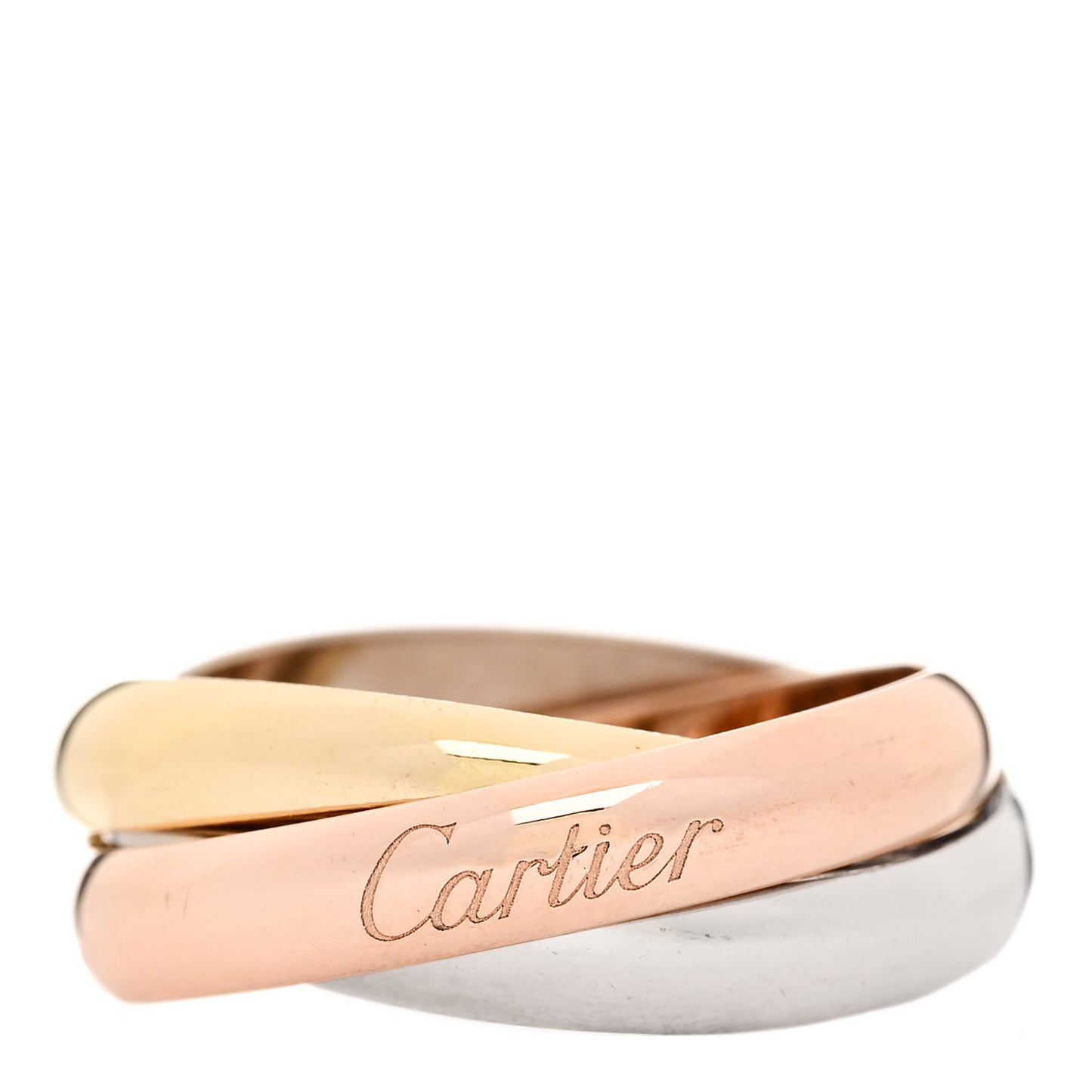 18K Pink Yellow White Gold Classic Trinity Ring 55 7.25