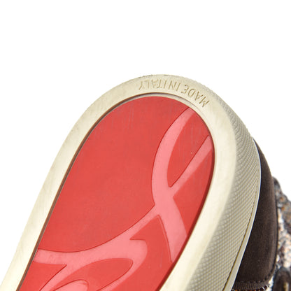 Christian Louboutin Suede Crystal Leopard Print Flat Sneakers 38 Brown 11 of 18