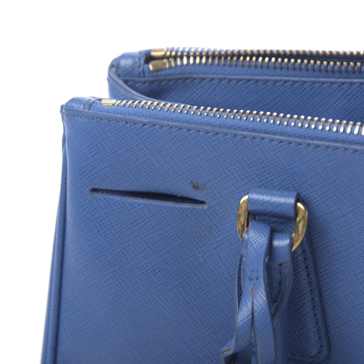 Saffiano Small Galleria Double Zip Tote Cobalto