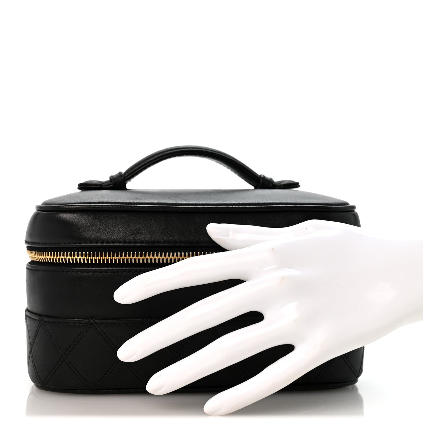 Lambskin Vanity Cosmetic Case Black