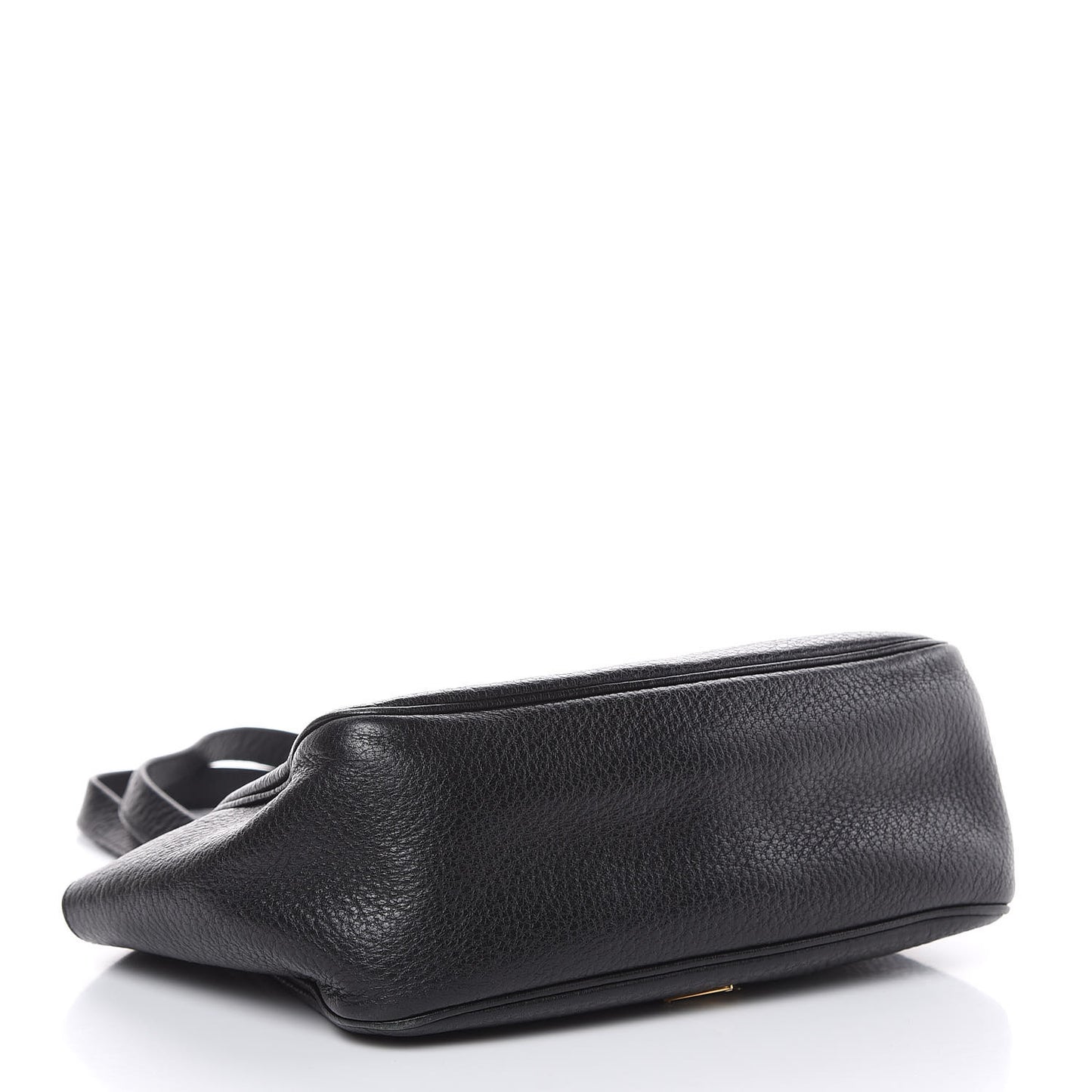 Vitello Daino Turnlock Shoulder Bag Black