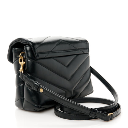 Saint Laurent Calfskin Y Quilted Monogram Toy Loulou Crossbody Bag Black 3 of 12