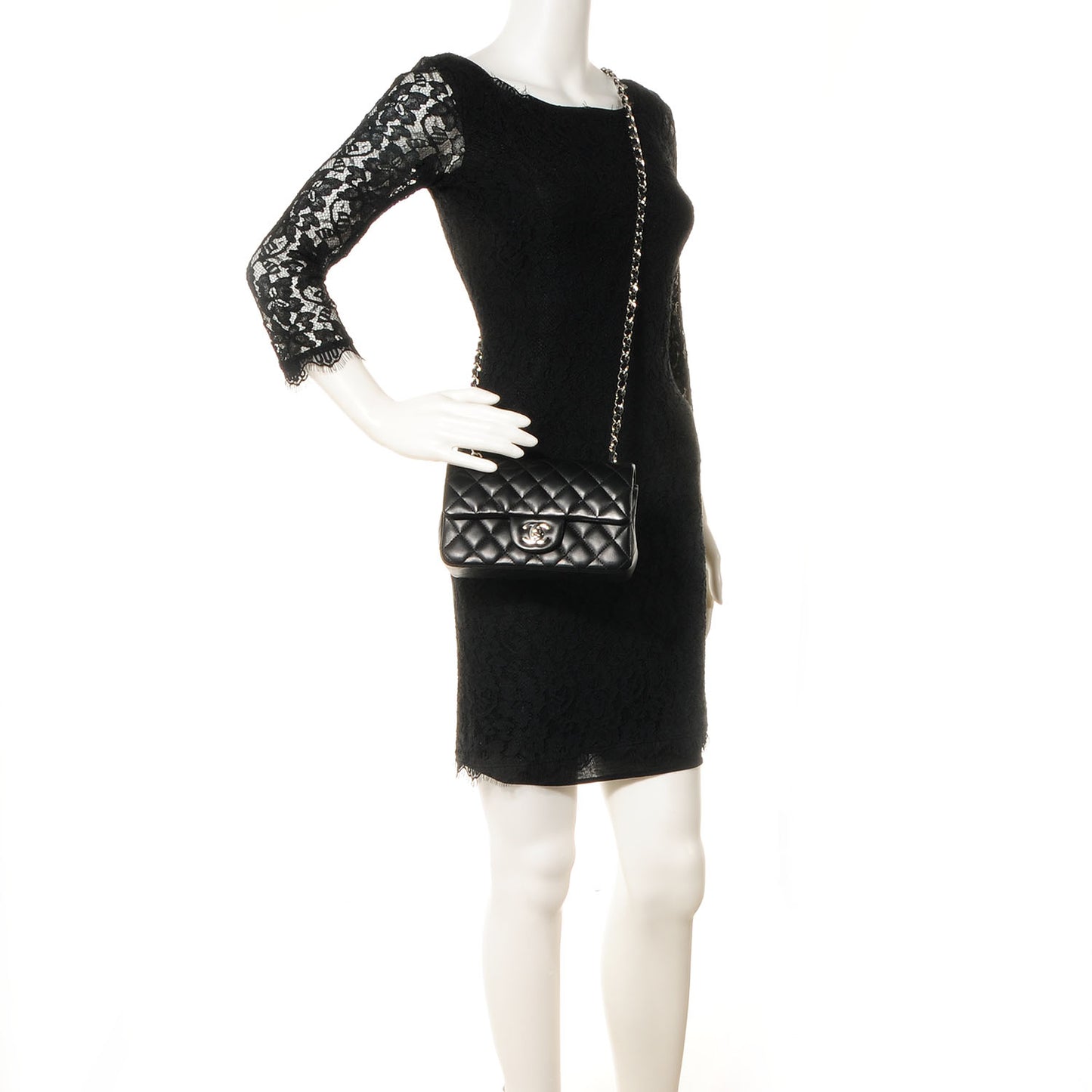 Lambskin Quilted Mini Flap Black